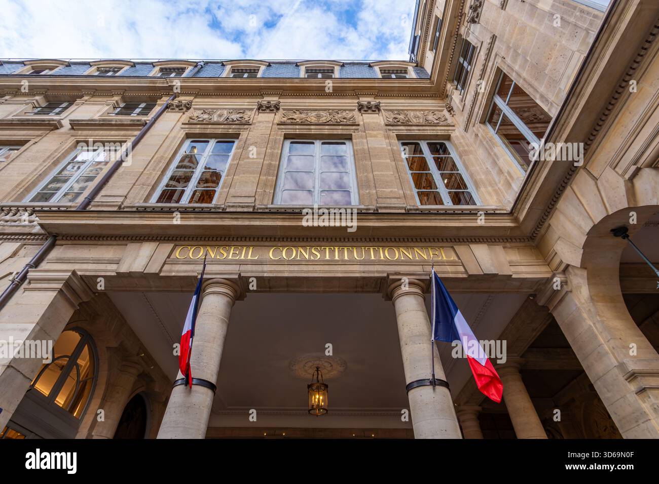 Facade of the French Constitutional Council, in charge of verifying the conformity of laws to the French constitution and the regularity of elections Stock Photo