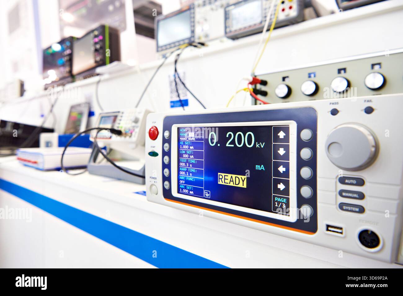 Electrical safety analyzer for measurement, control and laboratory use Stock Photo