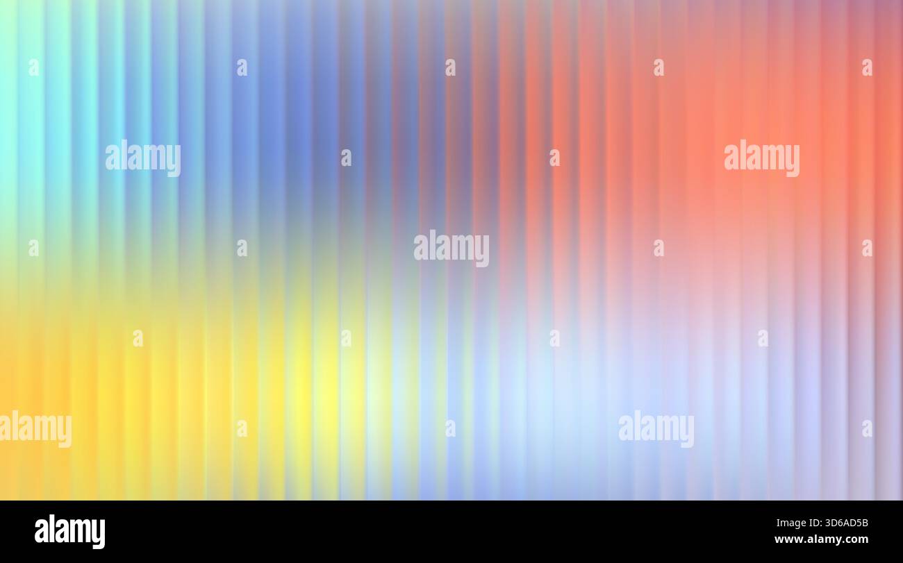 Vector Blurred holographic gradient background. Ribbed glass texture. Stock Vector