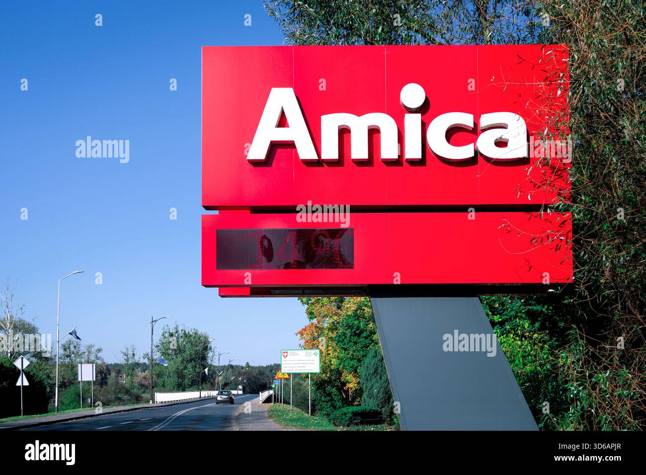 Wronki, Poland - Amica logo on a pylon. Amica is a Polish manufacturer ...