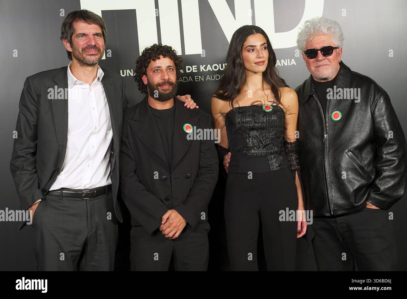 Ernest Urtasun Motaz Malhees Saja Kilani And Pedro Almodovar Attend Ernest Urtasun Motaz Malhees Saja Kilani And Pedro Almodovar Attend The La Voz De Hind Premiere At Cine Palacio De La Prensa On November 18 2025 In Madrid Spain 3D6BD6J