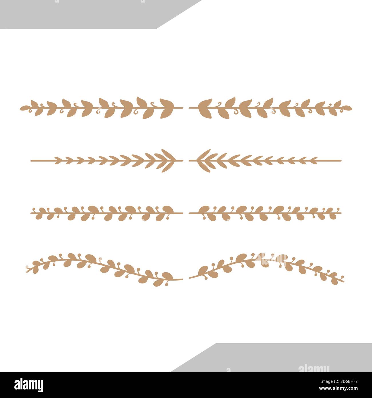 Decorative floral dividers with leaf patterns in a horizontal ...