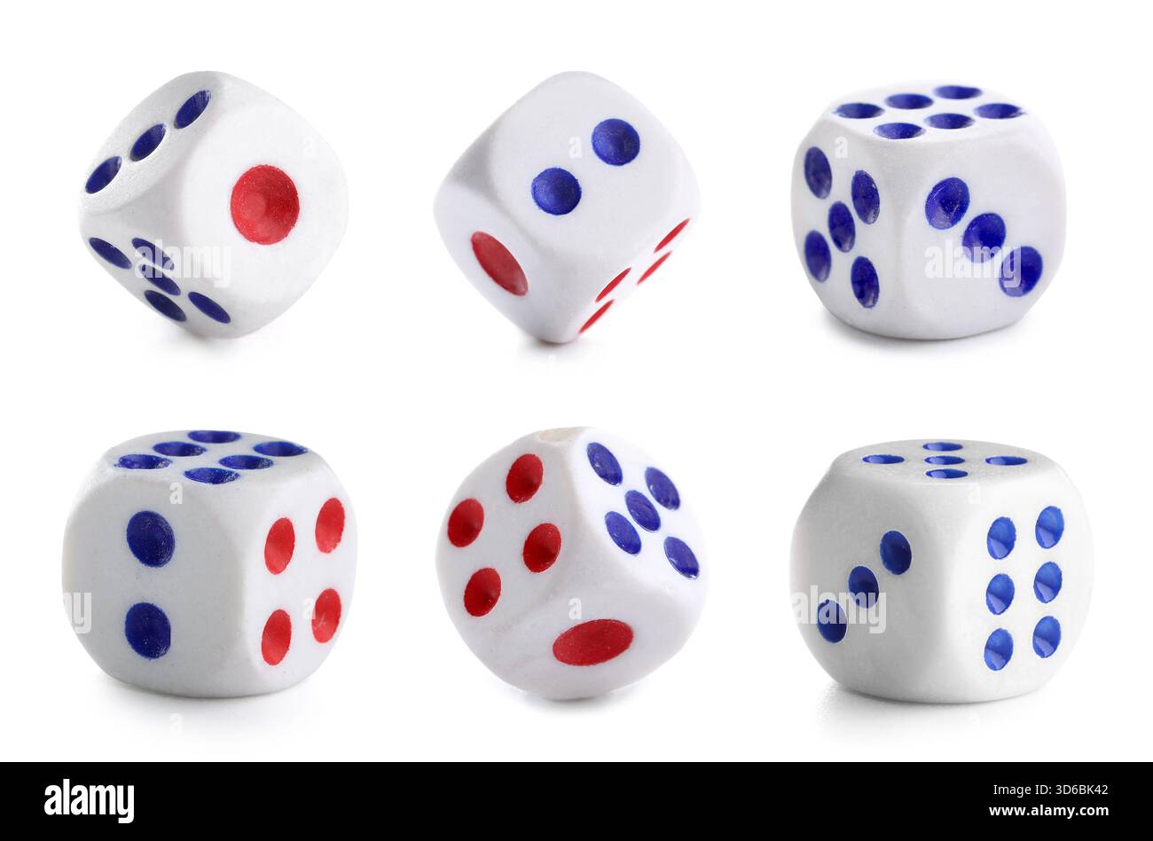 Set of dices on white background Stock Photo
