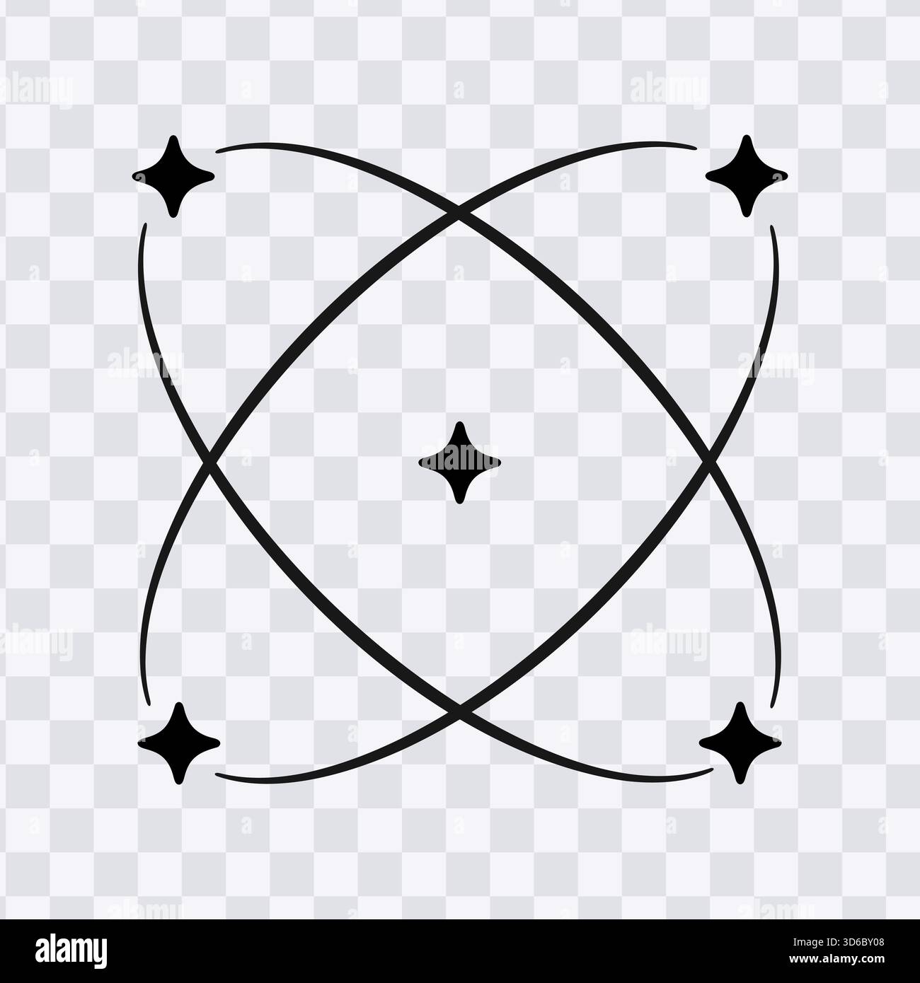 Star atom molecule orbit symbol graphic minimalist vector illustration ...