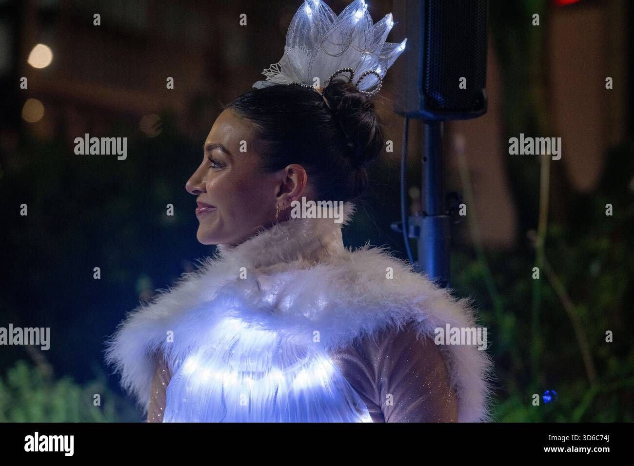 London, UK, 19th November 2025, Christmas Lights were switched on in Fleet Street by Alexander Armstrong, Snoopy and  Lady Lucy French on the 19th November. It marks the start of Festive Fleet Street Quarter 2025 programme which includes a Snoopy sculpture trail. Featuring 12 artist-designed Snoopy sculptures displayed across the Quarter, this runs until 16th January 2026., Andrew Lalchan Photography/Alamy Live News Stock Photo