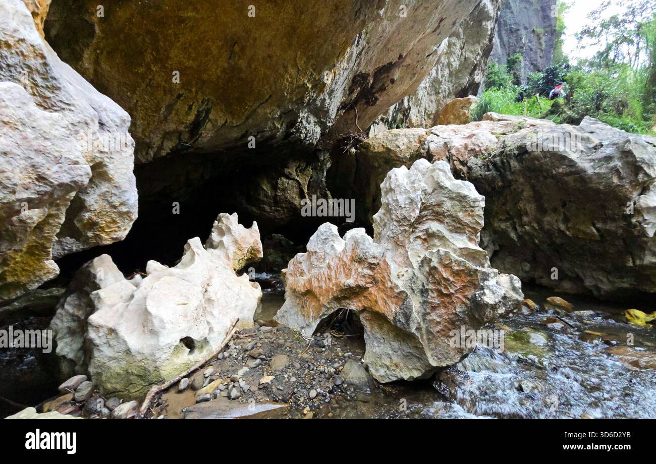 Beautiful karst caves at the Echo Valley, Sagada, Philippines. - Smartphone Captured Stock Image