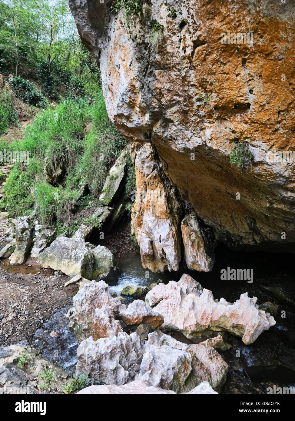 Beautiful karst caves at the Echo Valley, Sagada, Philippines. - Smartphone Captured Stock Image