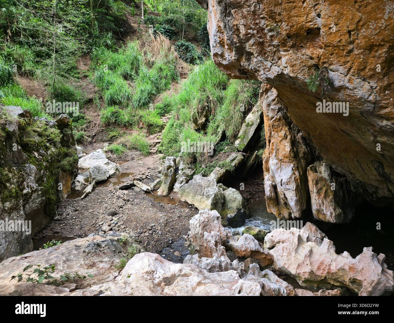 Beautiful karst caves at the Echo Valley, Sagada, Philippines. - Smartphone Captured Stock Image