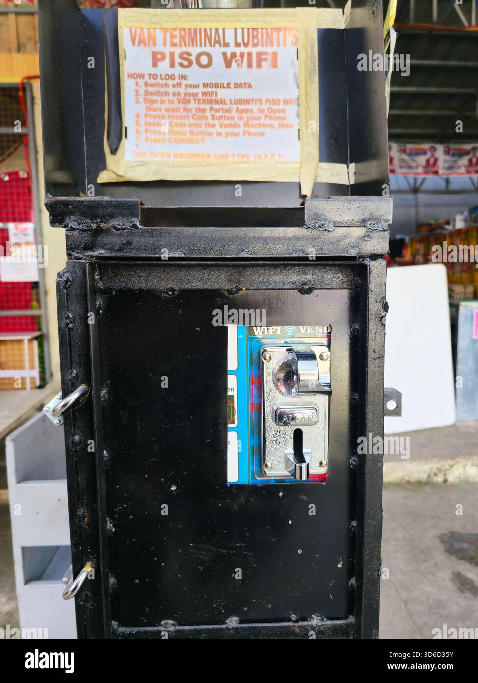 A Wifi vending machine in Bontoc, Mountain Province, Philippines. - Smartphone Captured Stock Image