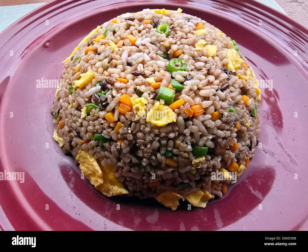 Fried Rice made with Banaue rice. Banaue, Mountain Province, Philippines. - Smartphone Captured Stock Image