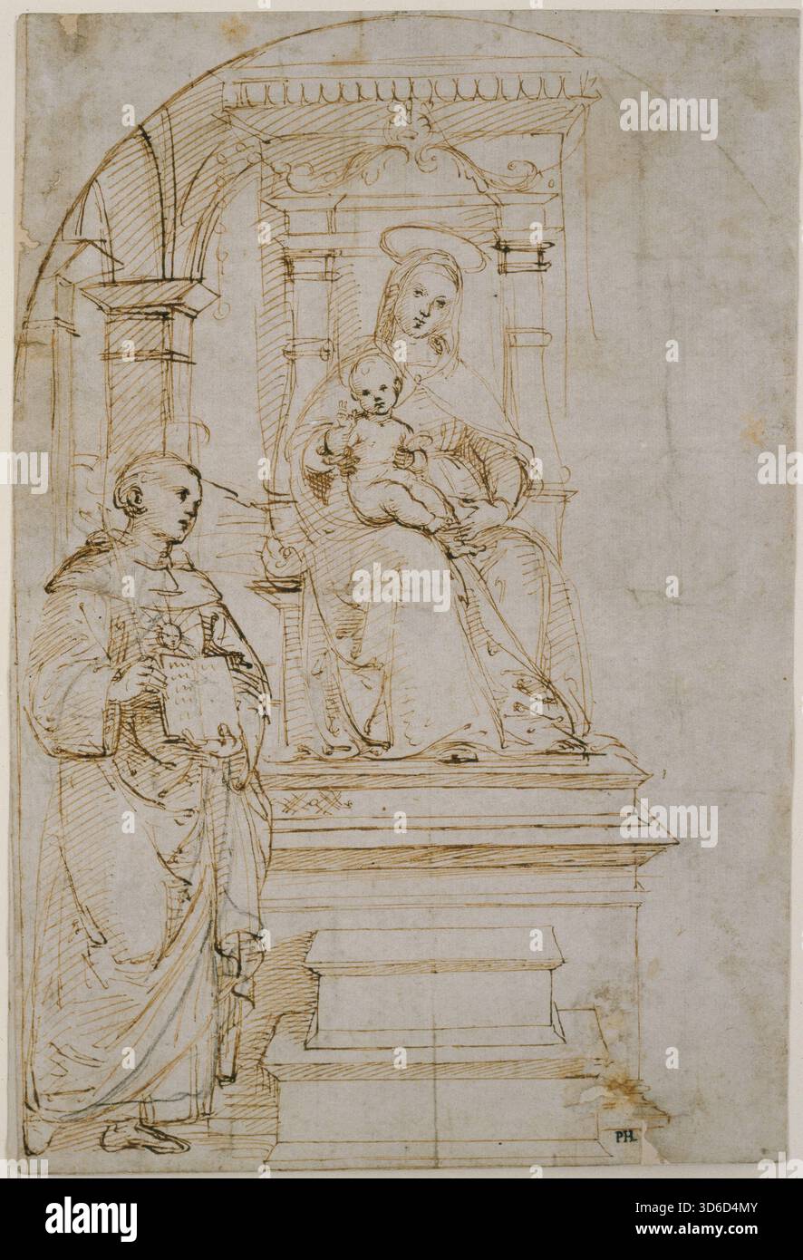"Sketch for an enthroned Virgin and Child with Saint Nicholas of ...