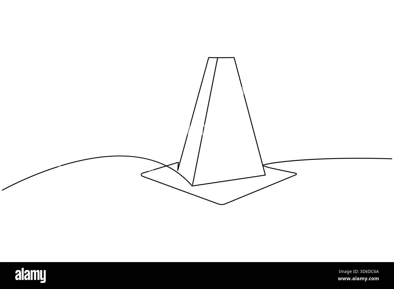 Traffic cone continuous line drawing and minimalist style isolate outline vector icon Stock Vector