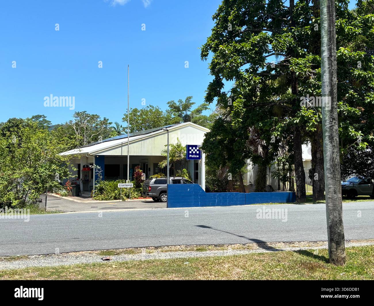 Police station and Courthouse, Yarrabah Aboriginal Shire, near Cairns, Queensland, Australia. No PR - Smartphone Captured Stock Image