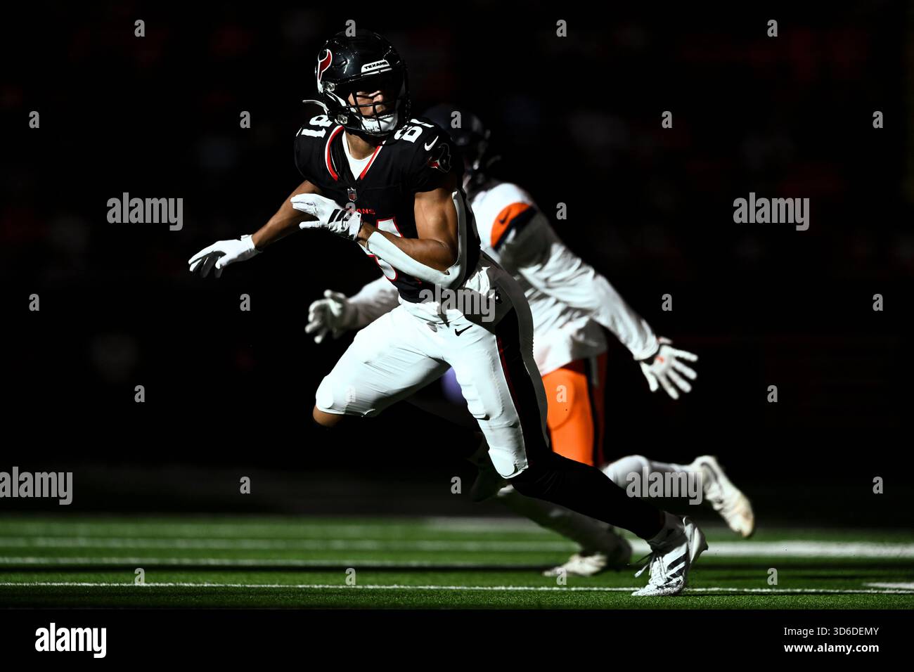 Houston Texans wide receiver Jayden Higgins (81) runs a route against ...