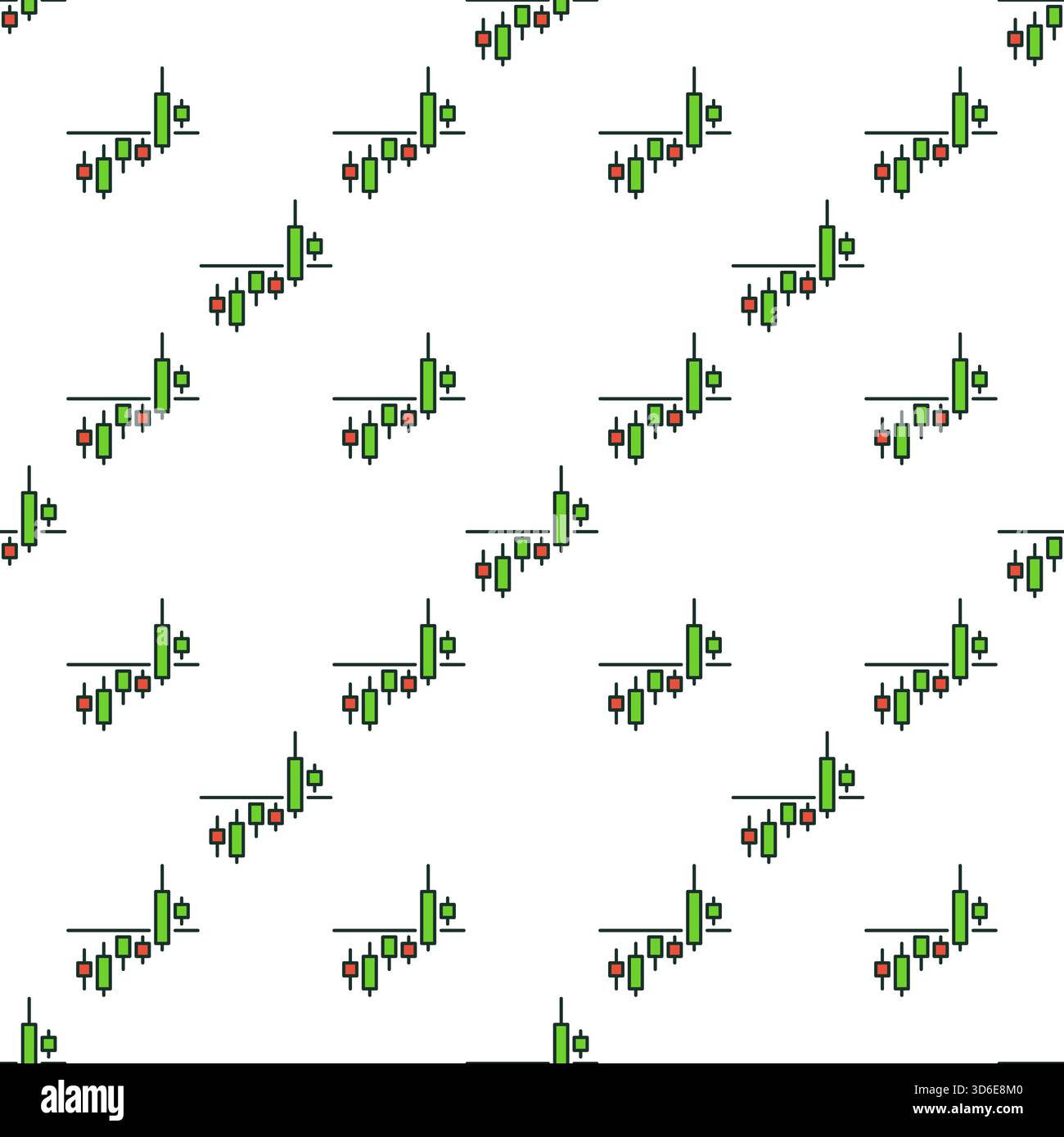 Vector Breakout Candlestick Chart concept colored simple seamless pattern Stock Vector