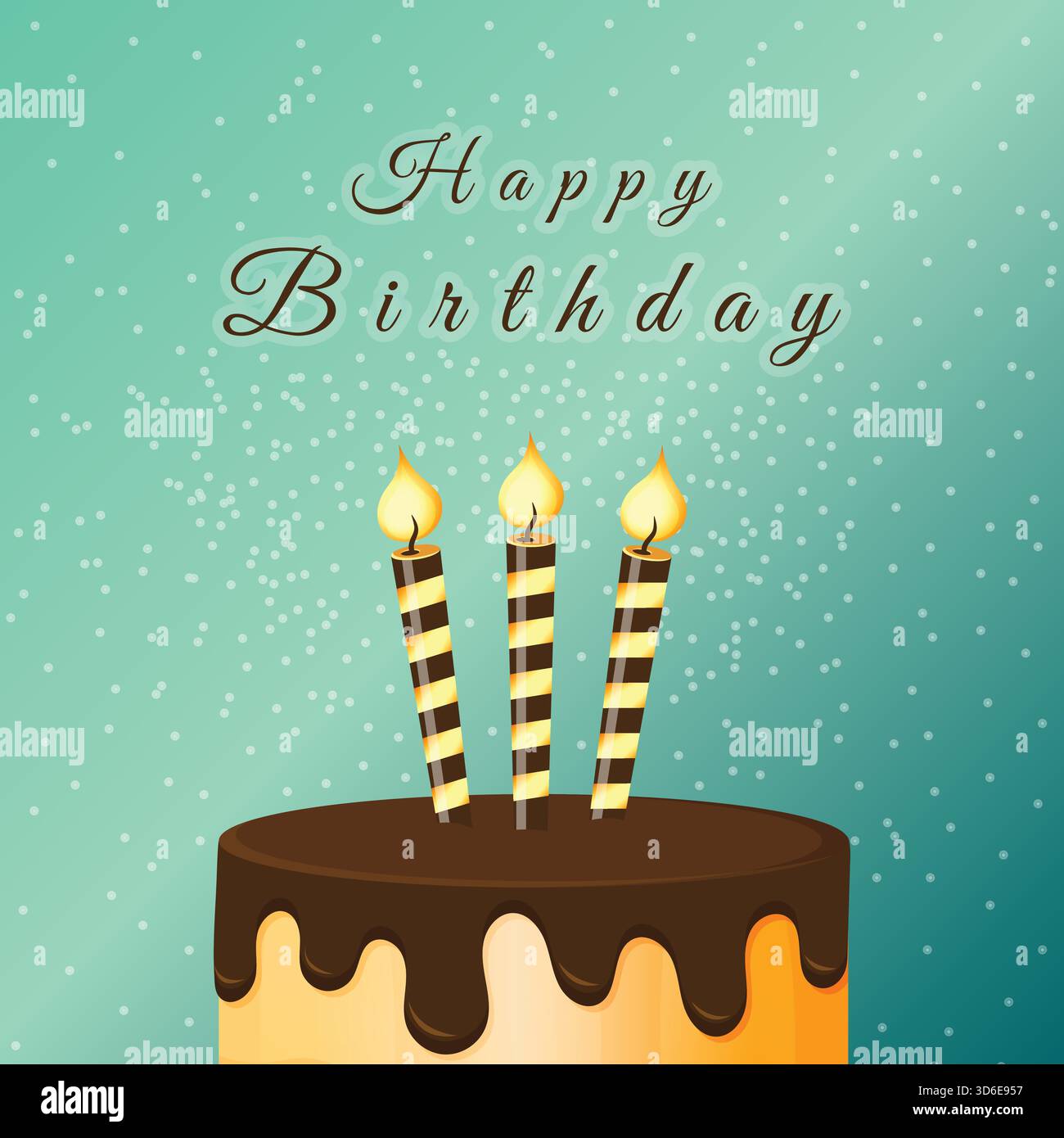 Happy Birthday Cake Card With Candles Vector Illustration Stock Vector ...