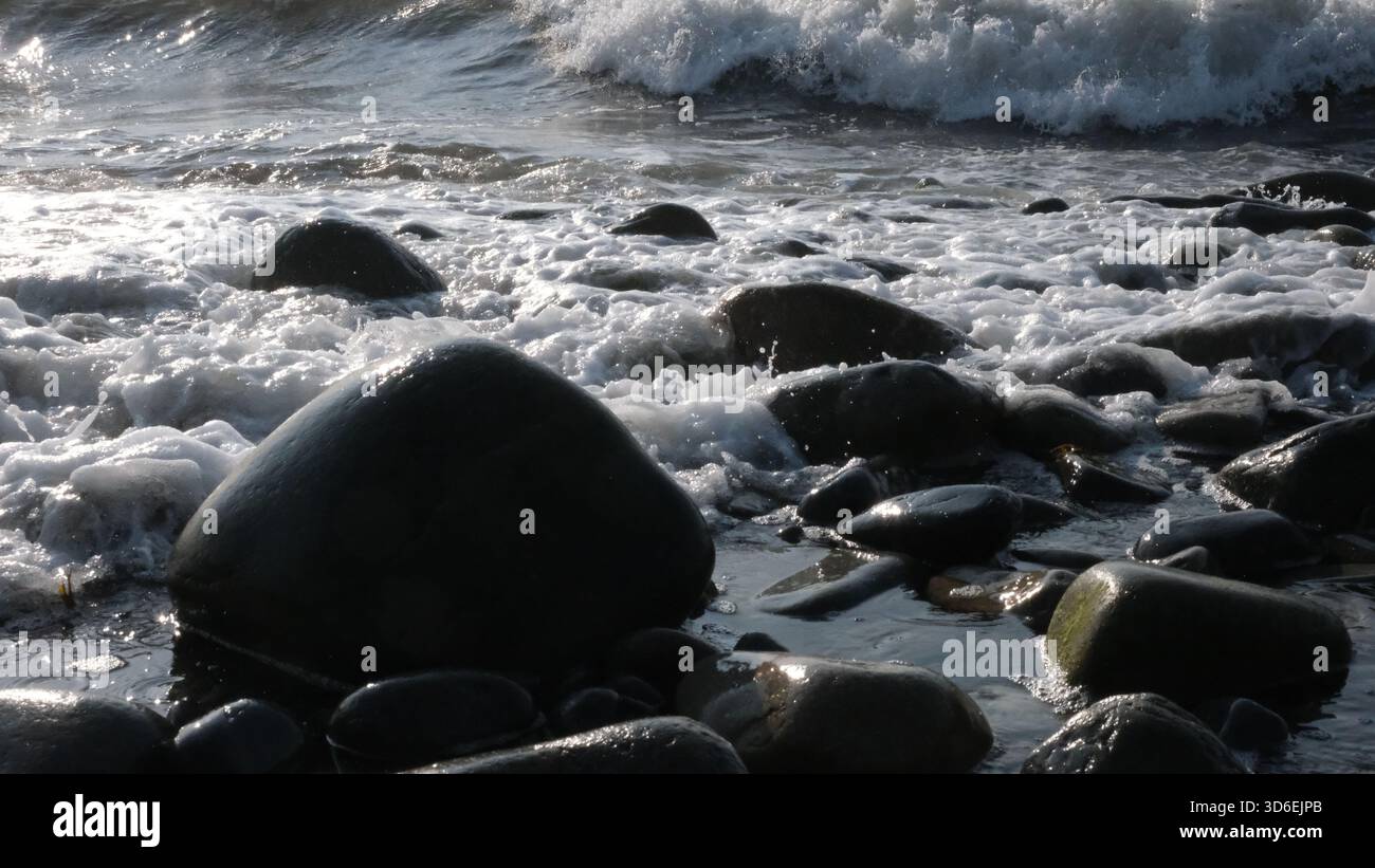 Pebble Beach North Wales Stock Photo