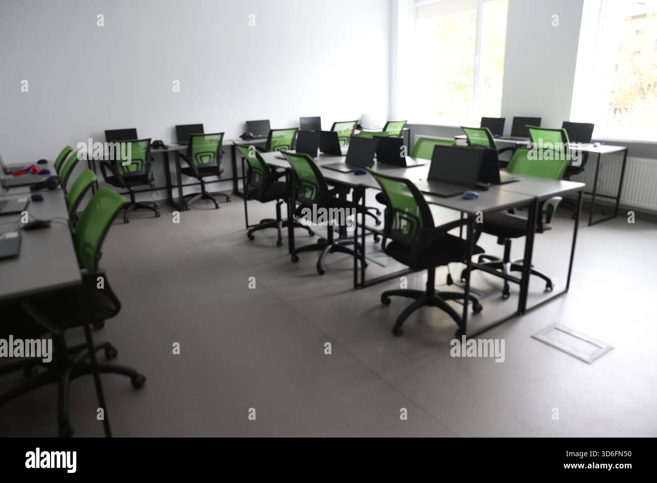 Computer science class with laptops at school Stock Photo - Alamy