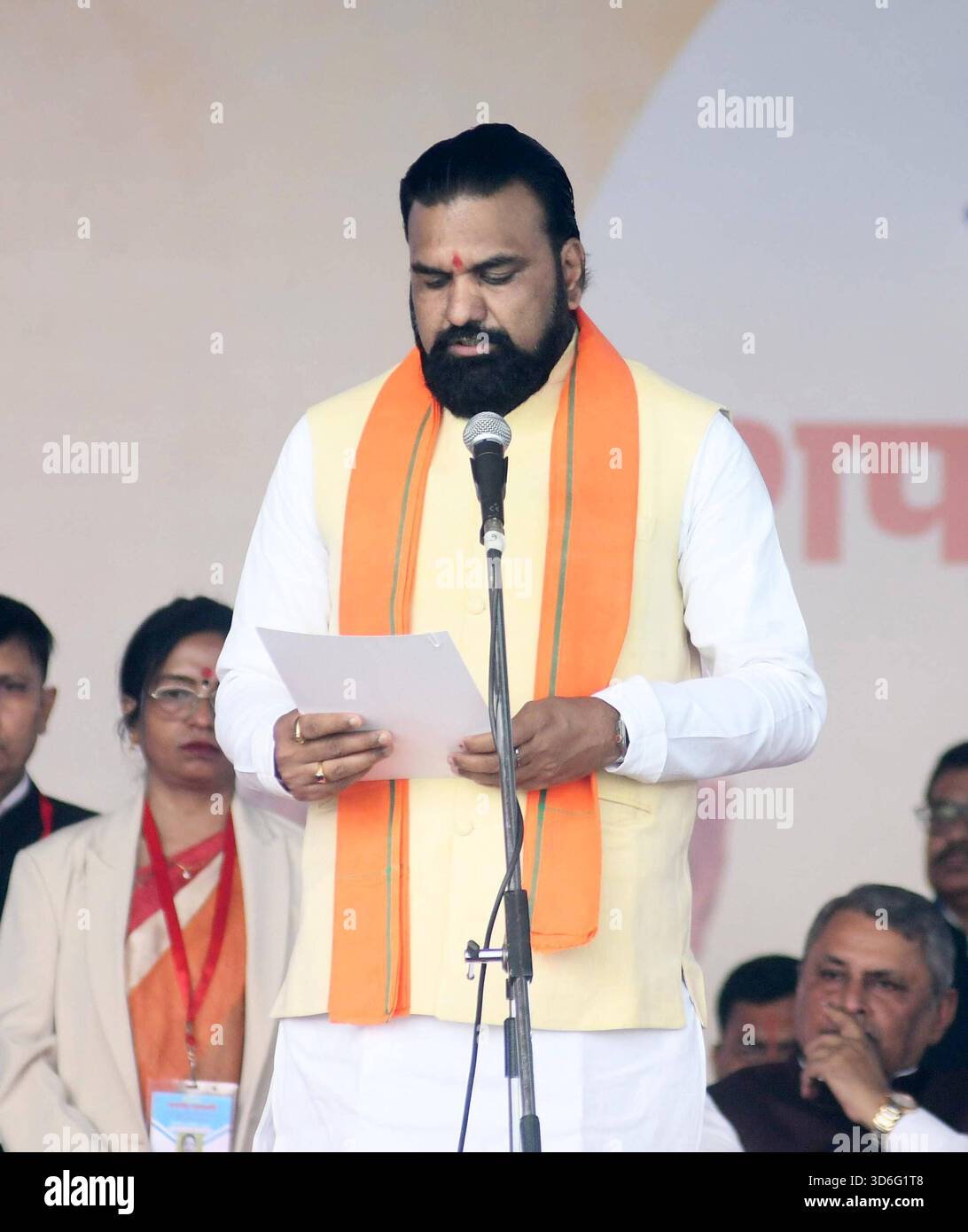 PATNA INDIA NOVEMBER 20 BJP MLA Samrat Choudhary Taking Oath As 