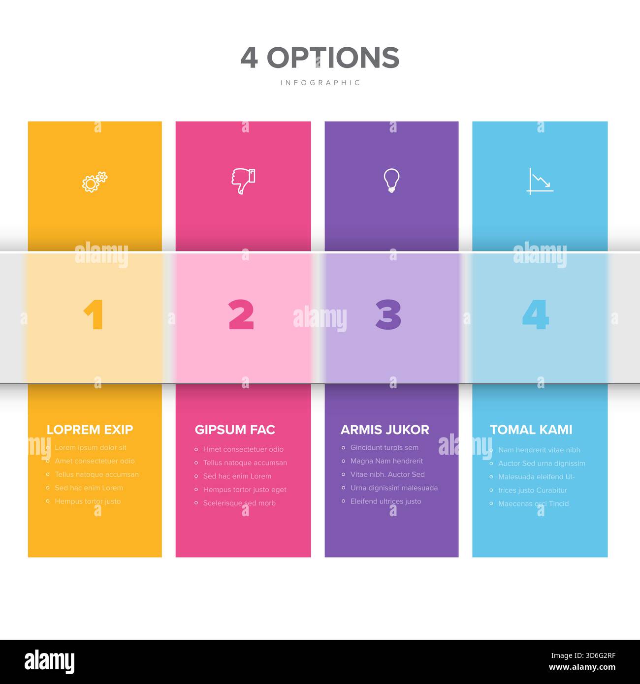 A modern infographic showcases 4 colorful options for presenting ...