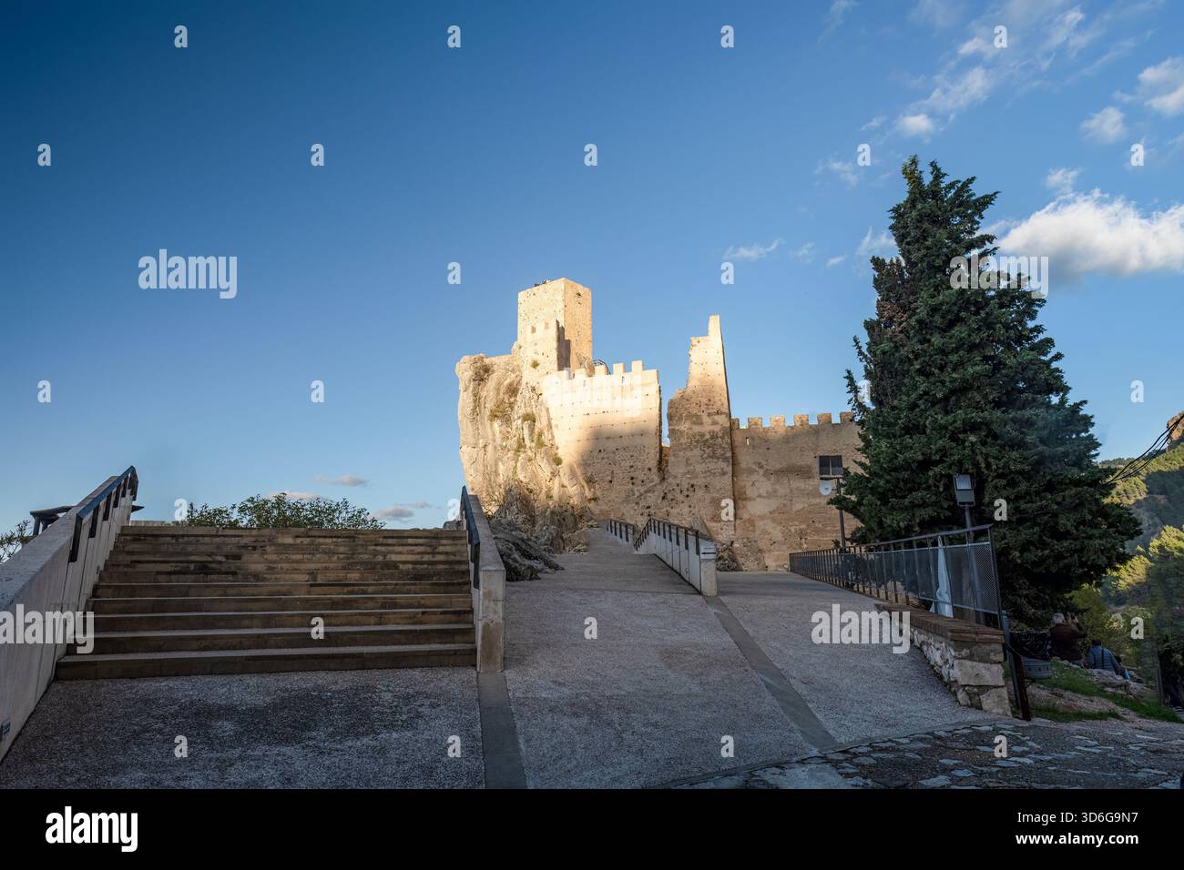 Main access to La Iruela Castle with stairs and ramp leading to the ...