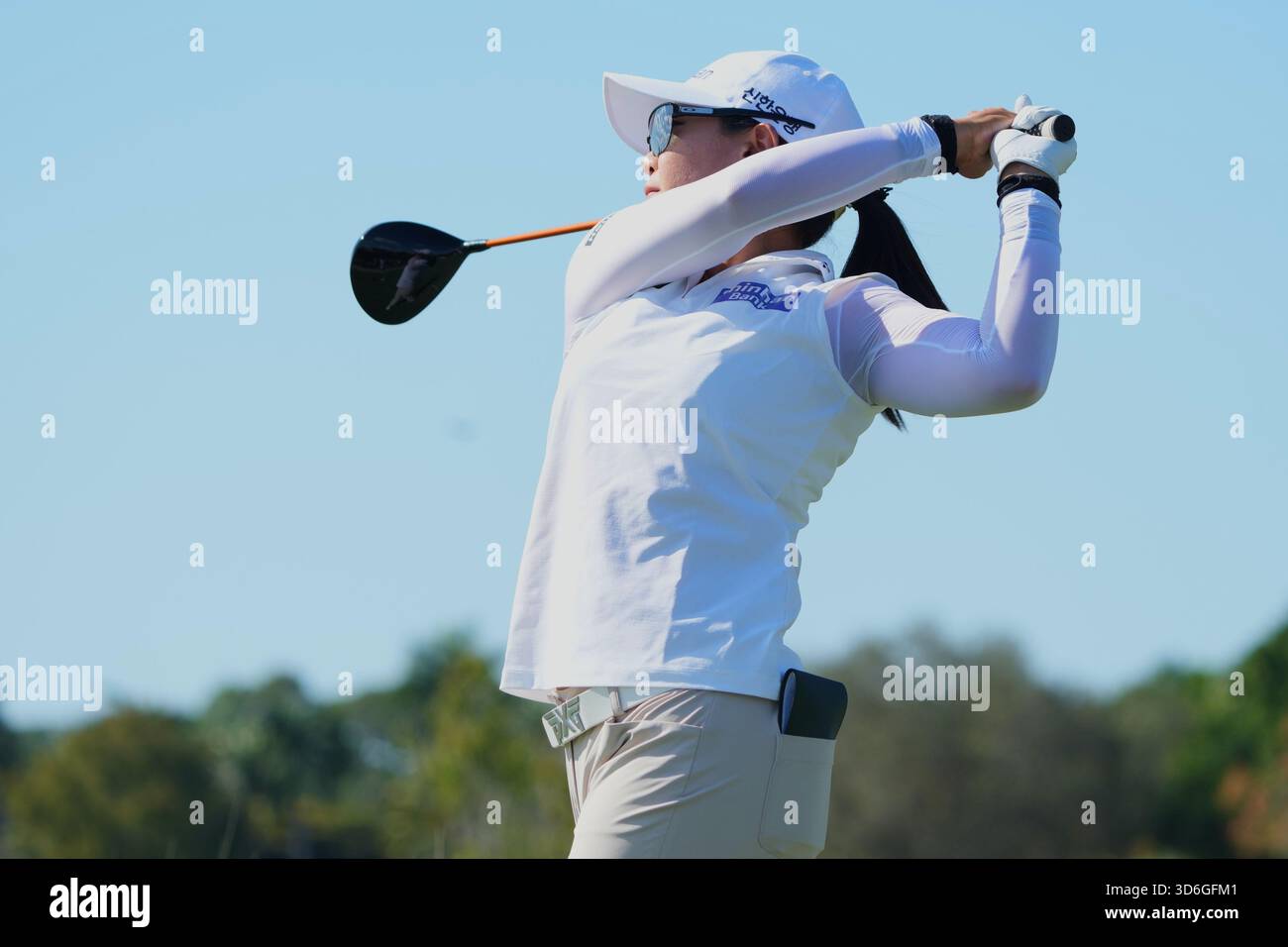 Jin Hee Im of South Korea hits from the ninth tee during the first ...
