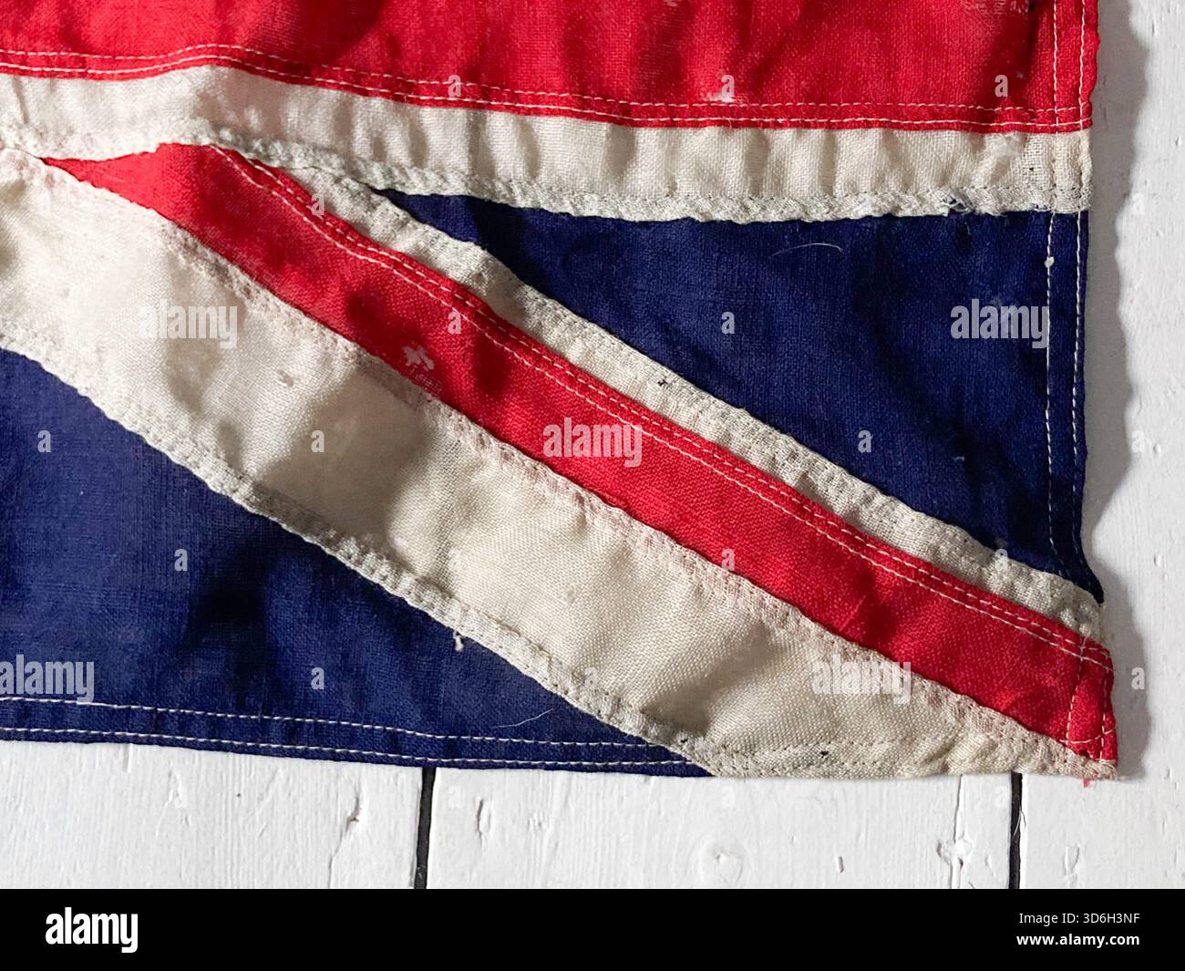 A distressed  British red, white and blue Union Jack flack - Smartphone Captured Stock Image