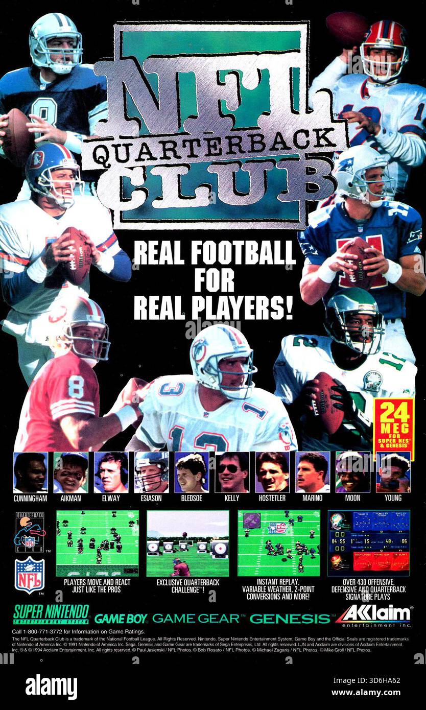 NFL Football - SNES Super Nintendo - Editorial use only Stock