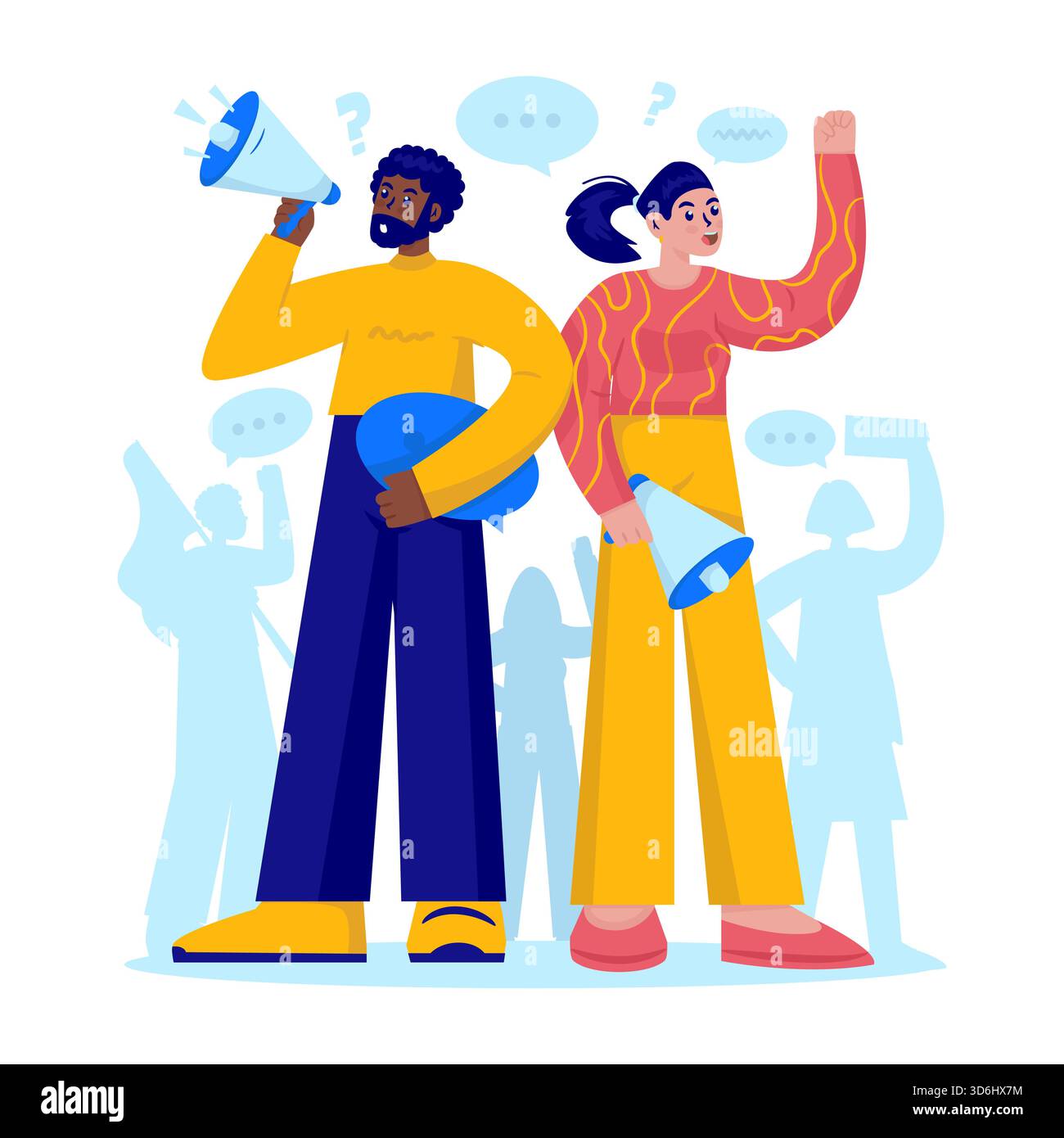 Expressing Freedom Activism Vector Illustration Stock Vector Image ...