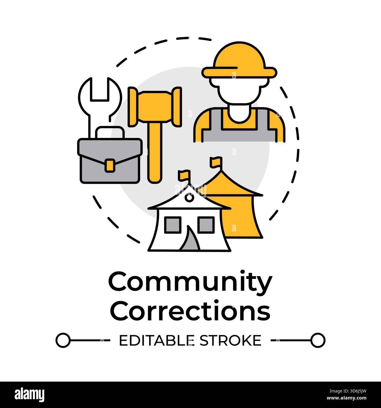 Community corrections multi color concept icon Stock Vector