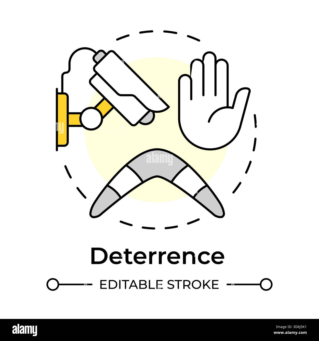 Deterrence multi color concept icon Stock Vector