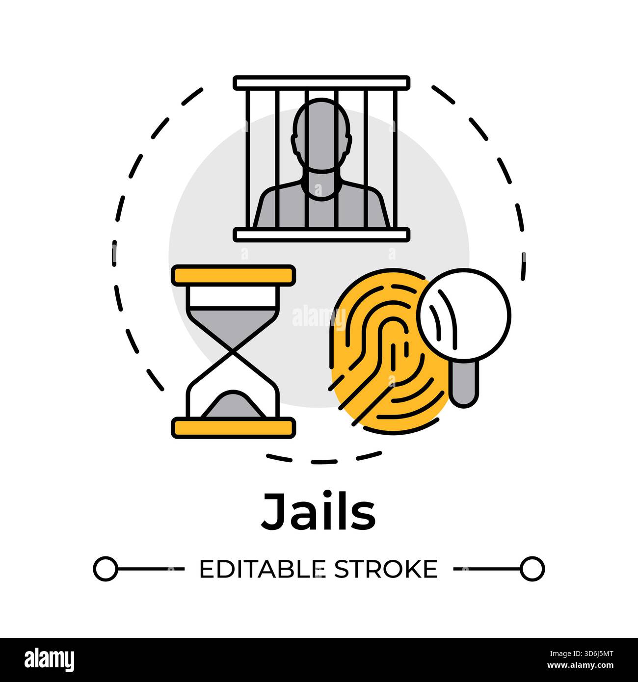 Jails multi color concept icon Stock Vector