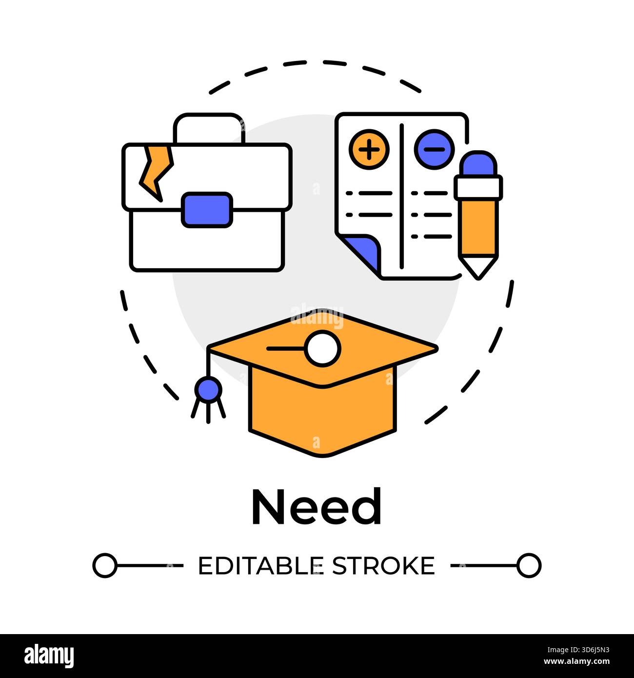 Need multi color concept icon Stock Vector