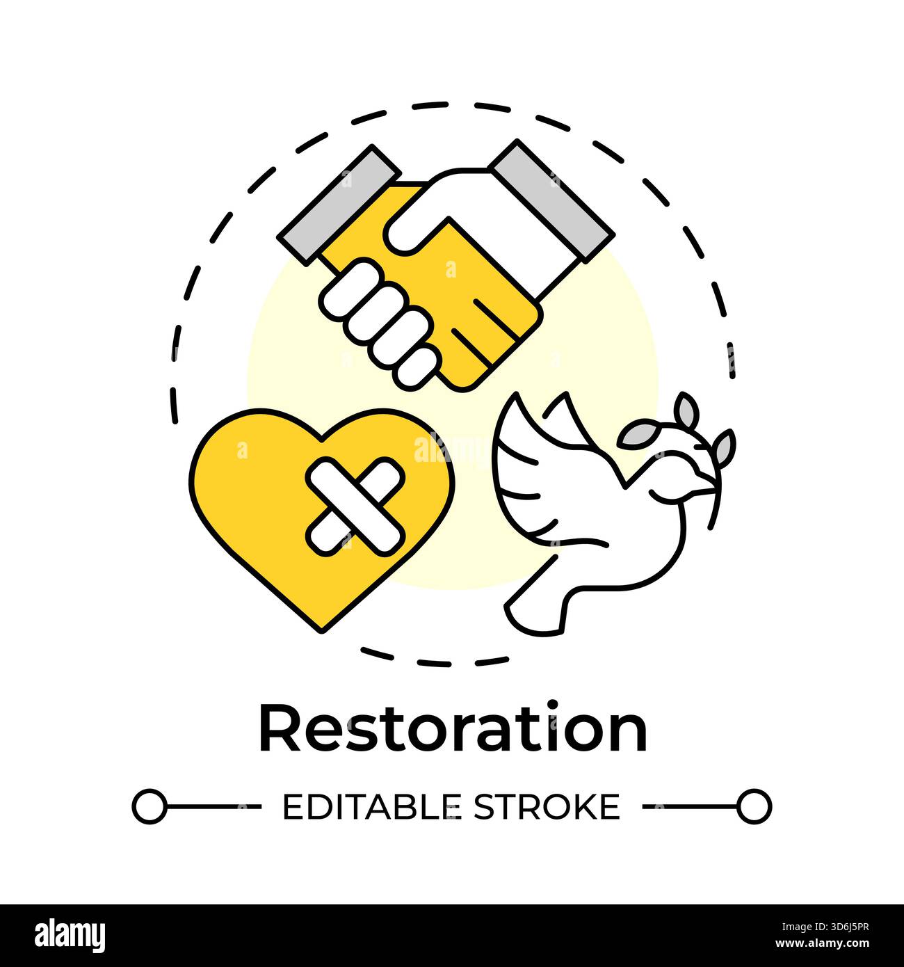 Restoration multi color concept icon Stock Vector