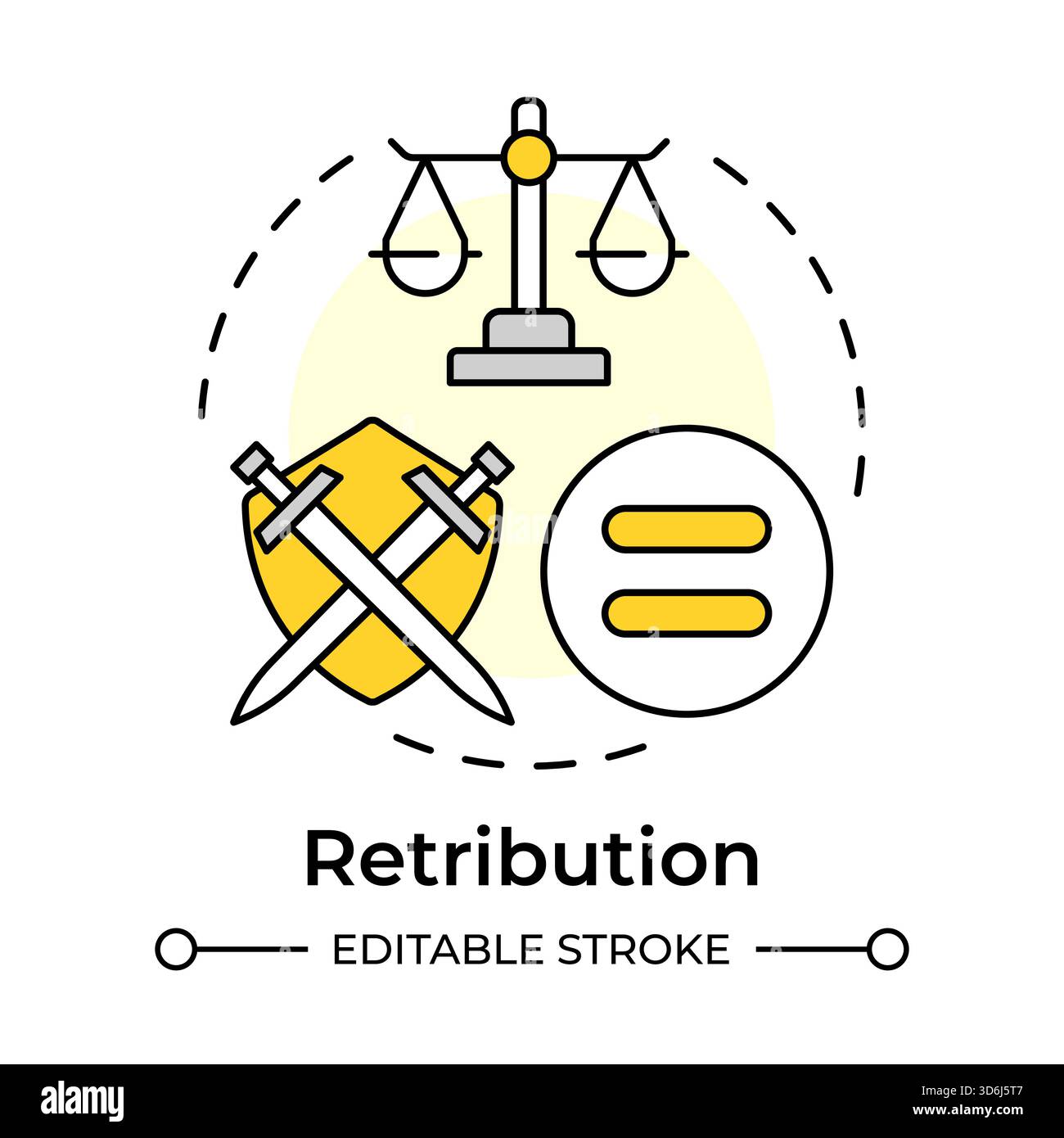 Retribution multi color concept icon Stock Vector