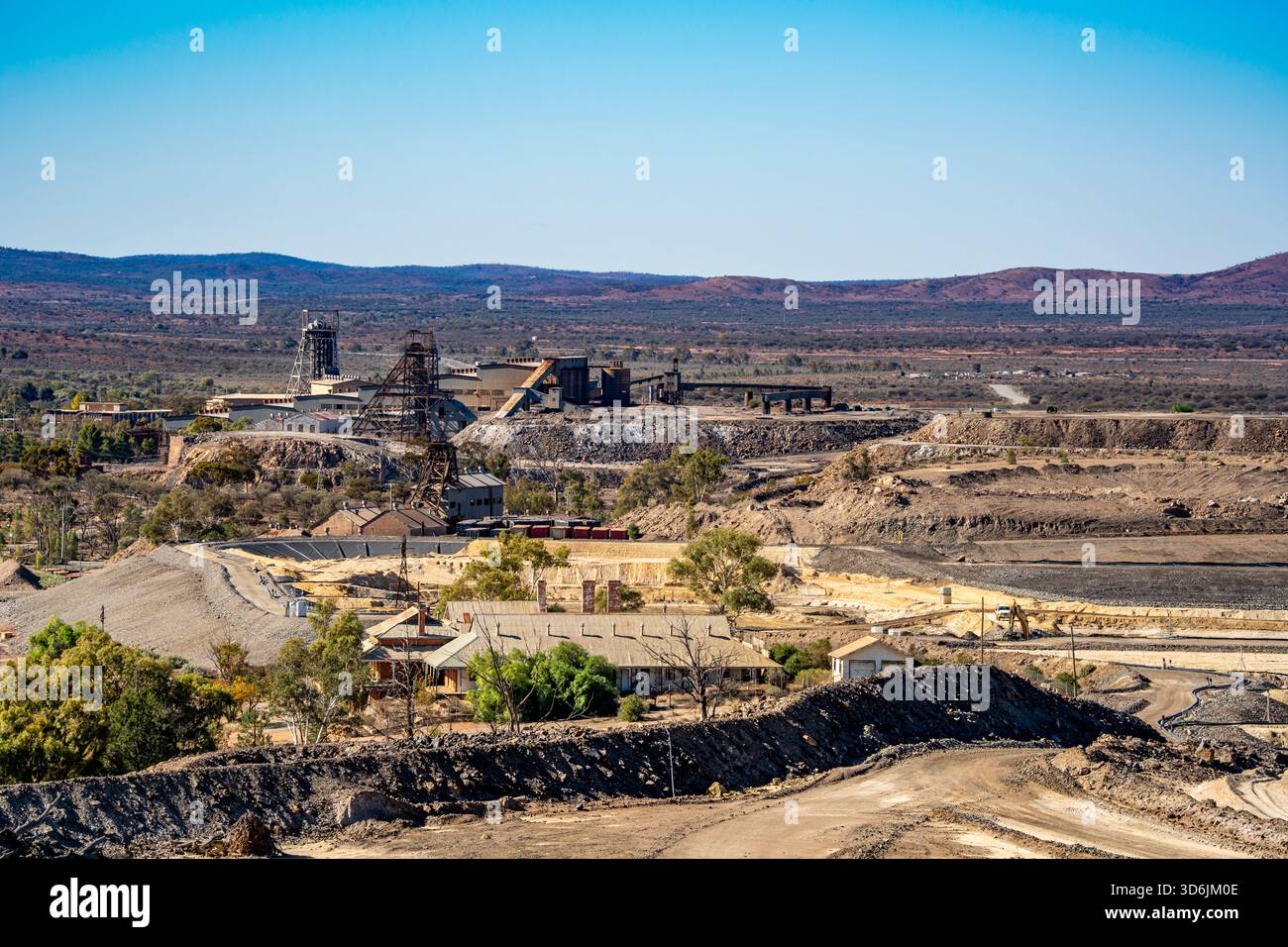 Barrier Ranges Looking north from the Line of Lode Miner's Memorial in Broken Hill ...