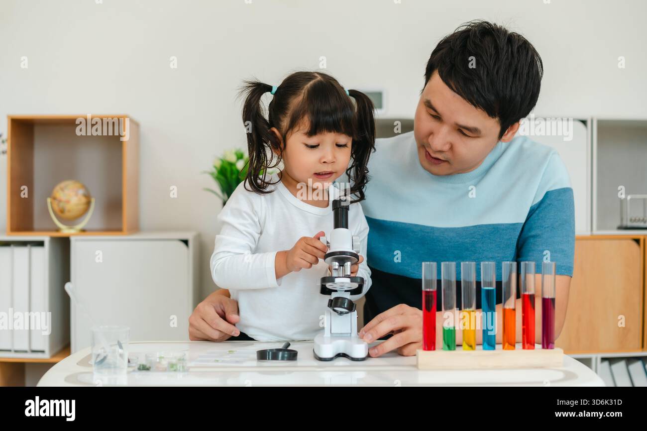 Father toddler girl scientist hi-res stock photography and images - Alamy