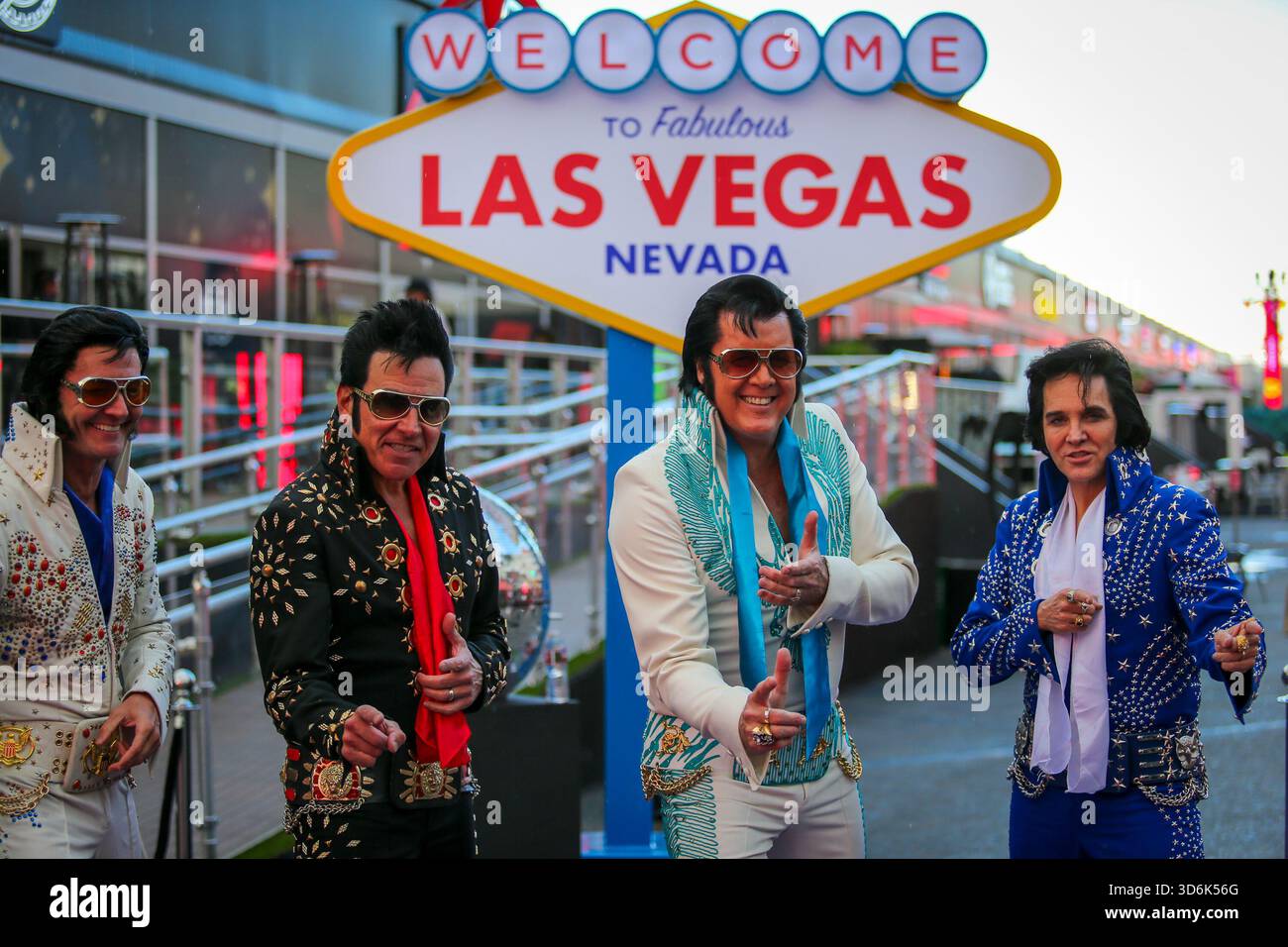 Las Vegas F1 Paddock Atmosphere Elvis Presley's lookalike during the