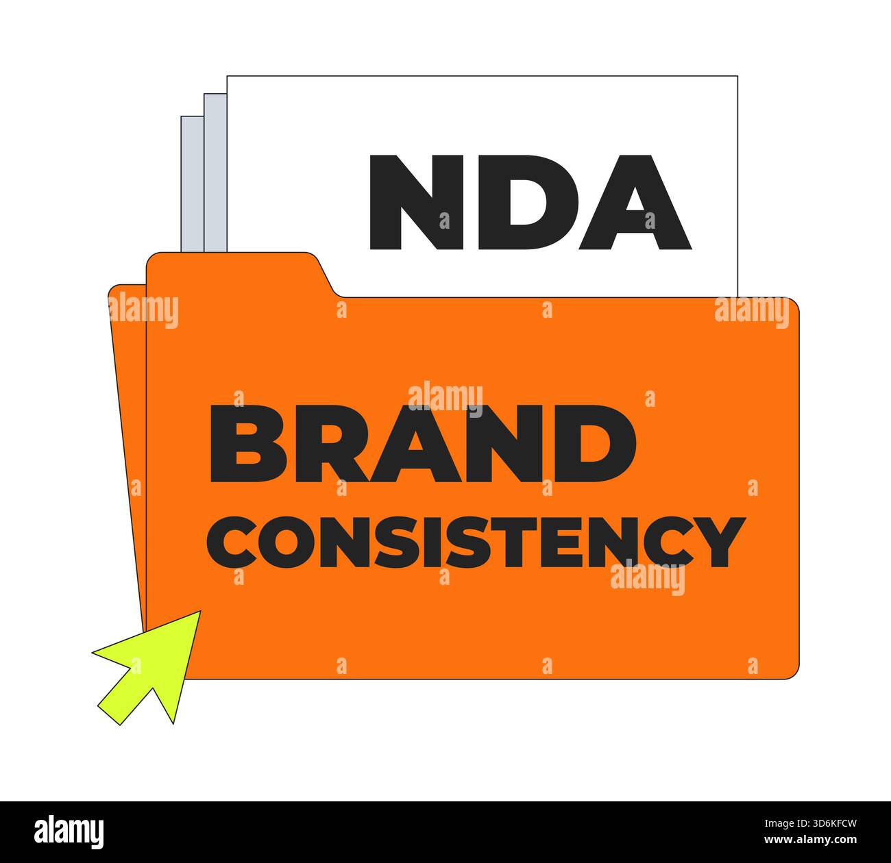 Folder with brand consistency and NDA document 2D cartoon object Stock Vector