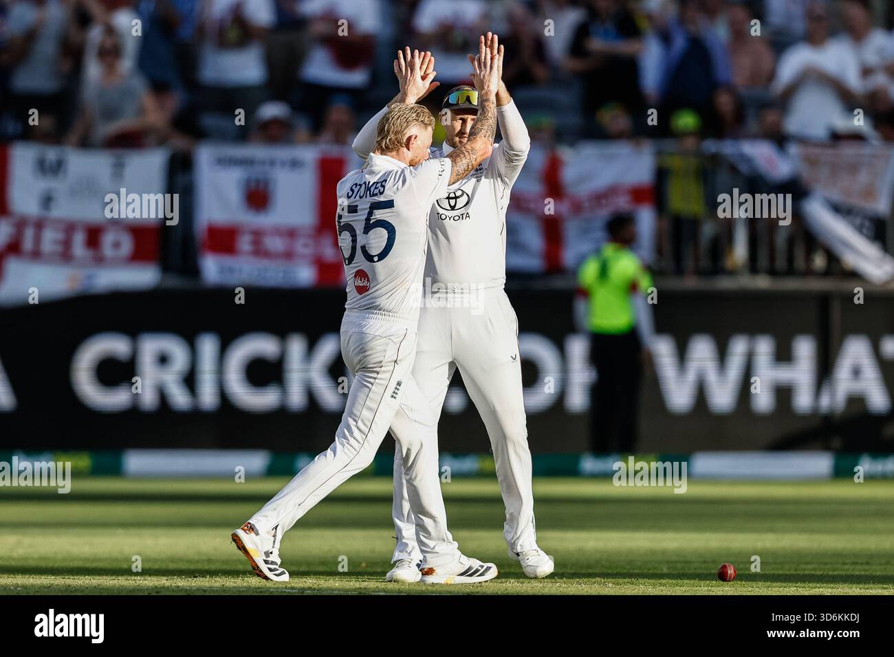 England captain Ben Stokes celebrates his 5th wicket of the session ...
