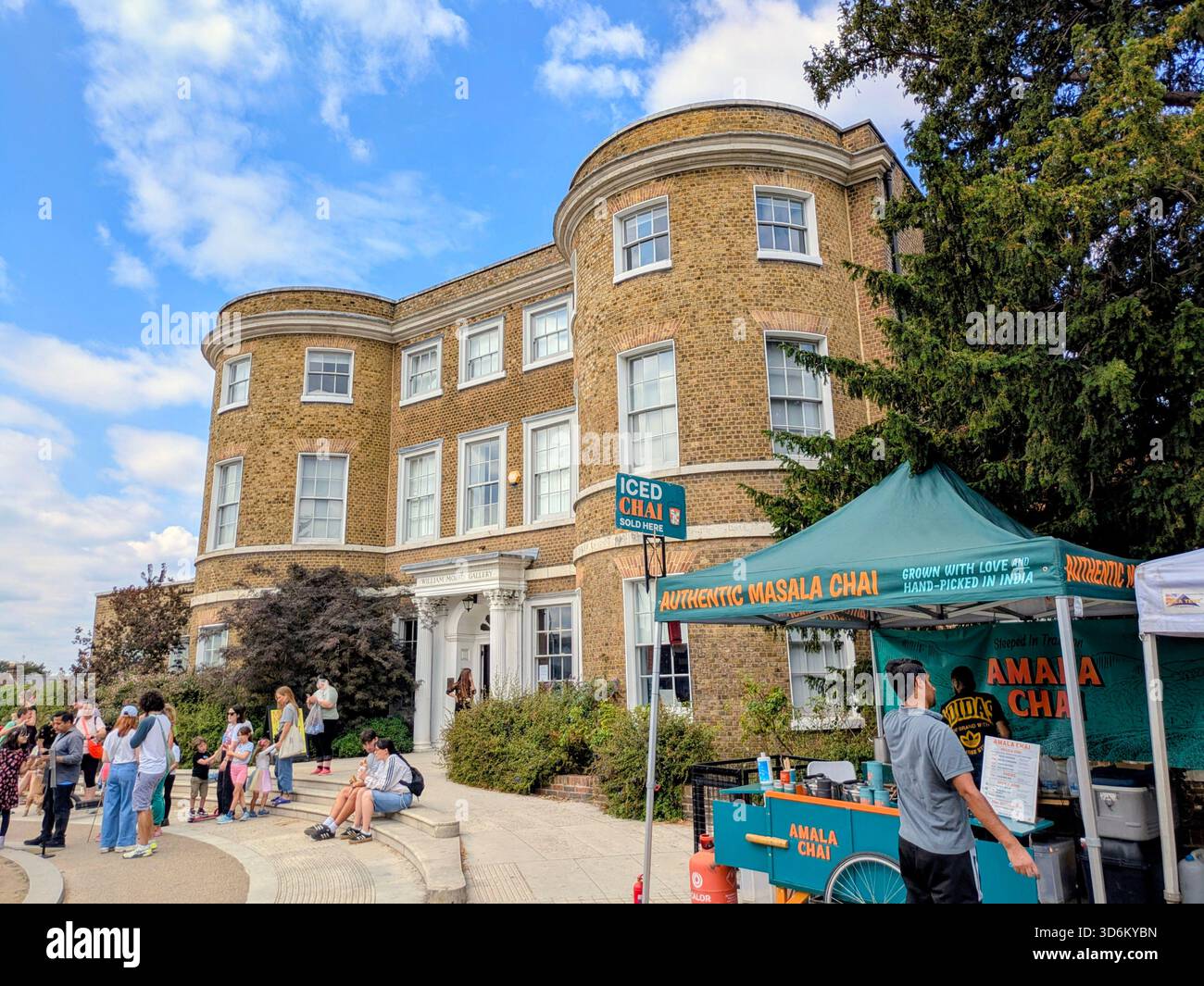 Visitors attending the Lloyd Park Market, situated outside the William Morris Gallery, Walthamstow, London. - Smartphone Captured Stock Image