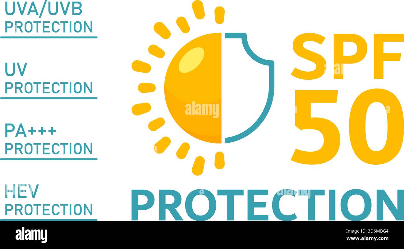 SPF 50 icon in flat style. UV protection vector illustration on ...