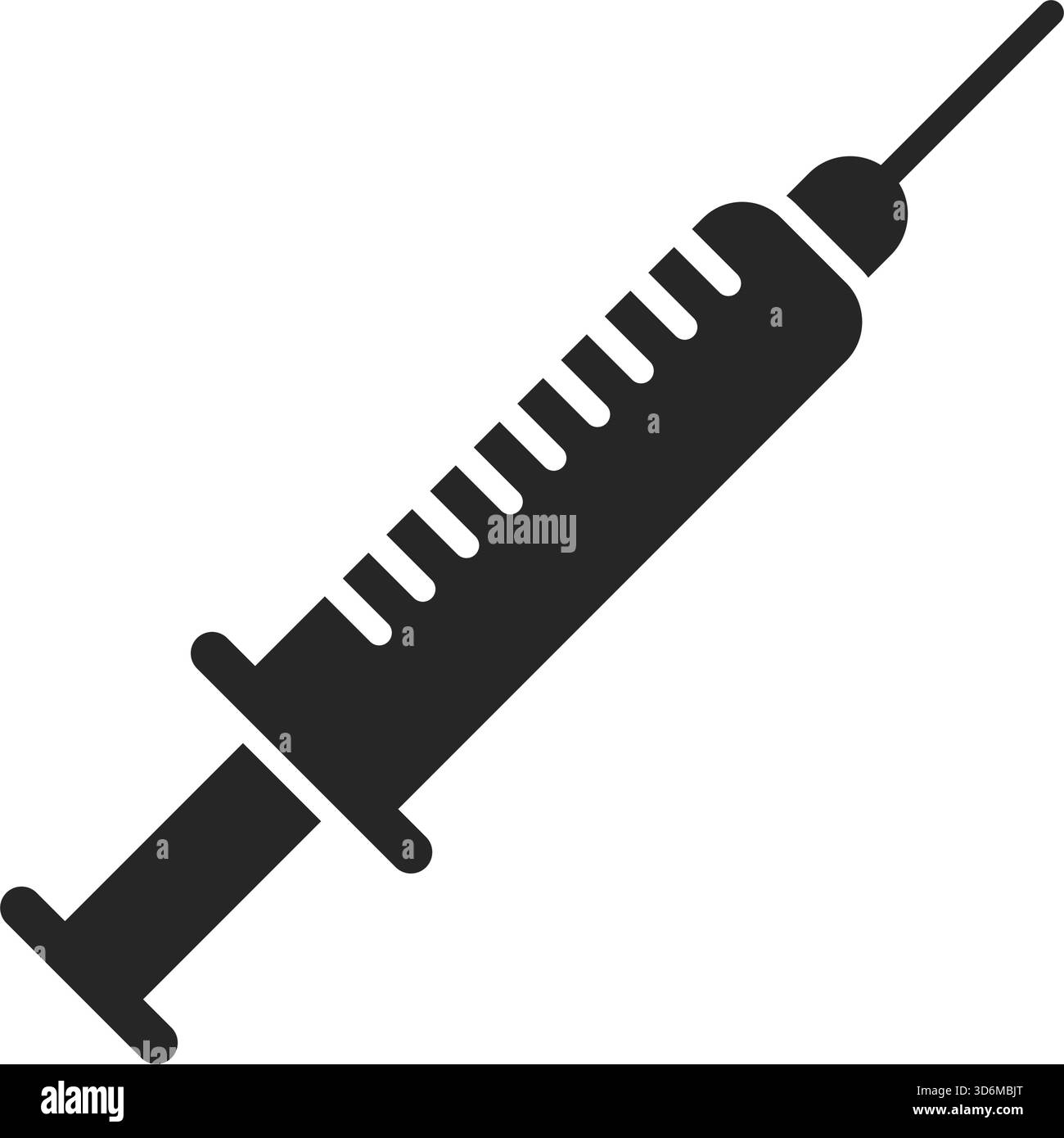 Syringe with vaccine icon in flat style. Medical syringe vector ...