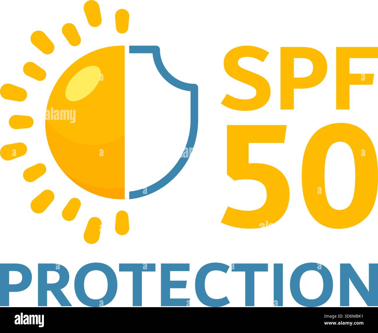 SPF 50 icon in flat style. UV protection vector illustration on ...