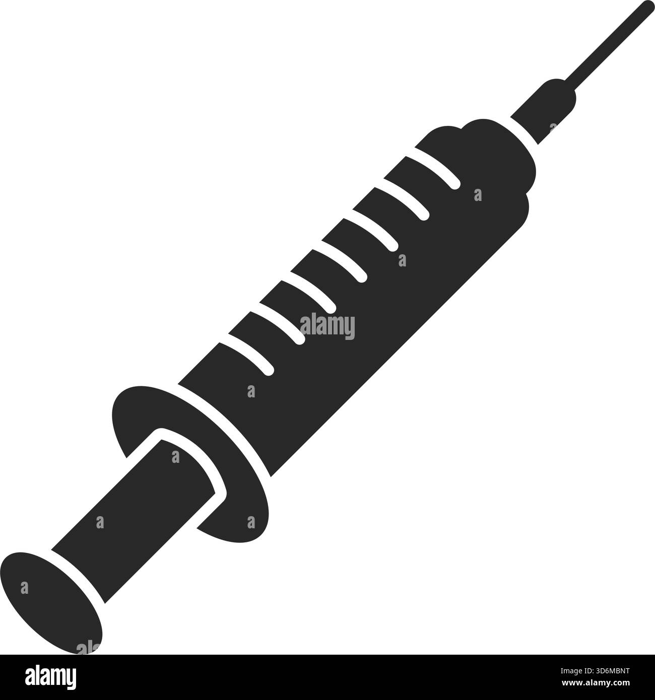 Syringe with vaccine icon in flat style. Medical syringe vector ...