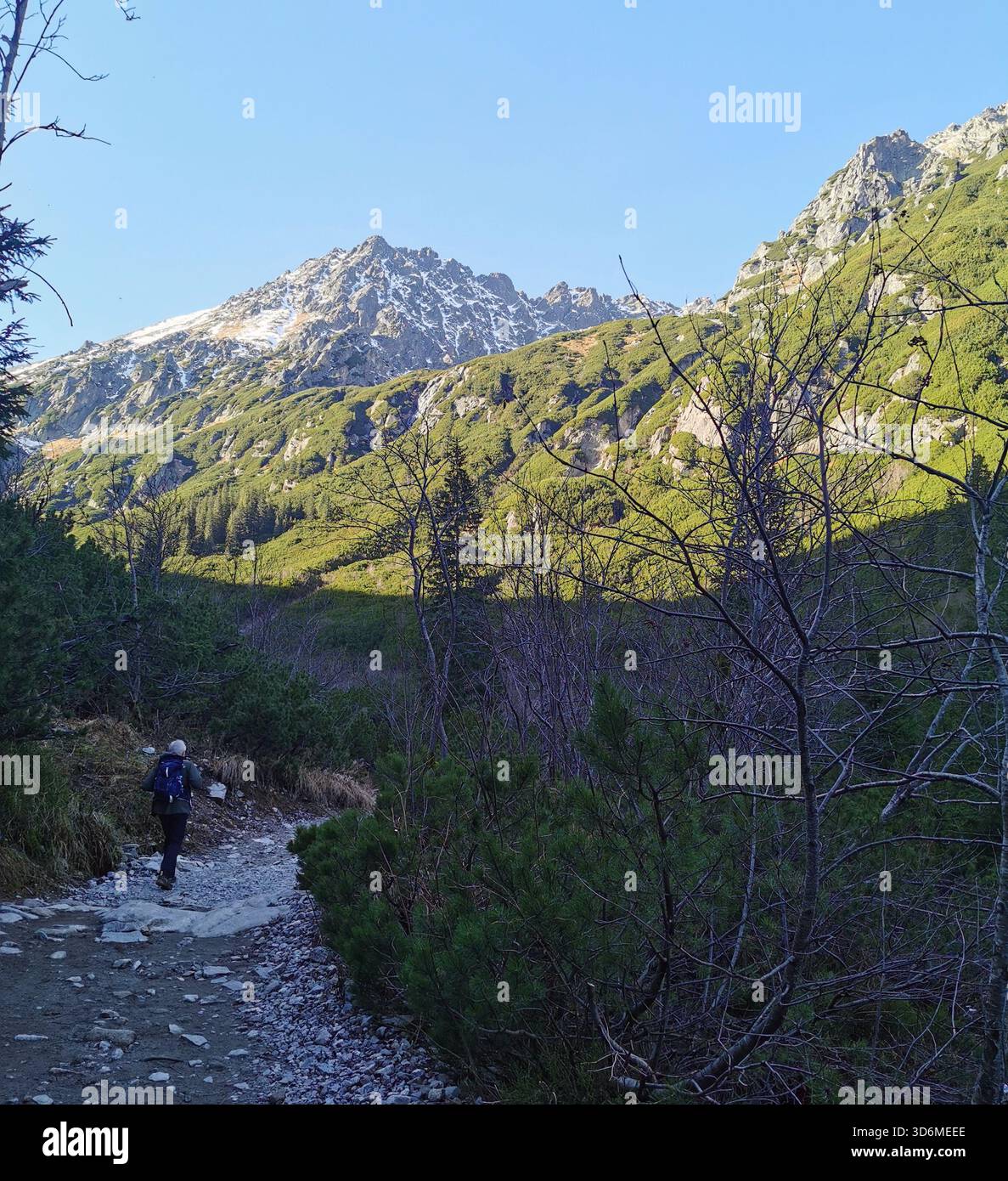 Siklawa (Wodospad Siklawy), Dolina Pięciu Stawów Polskich, Tatra Mountains, Poland – waterfall in alpine valley at the beginning of winter. - Smartphone Captured Stock Image