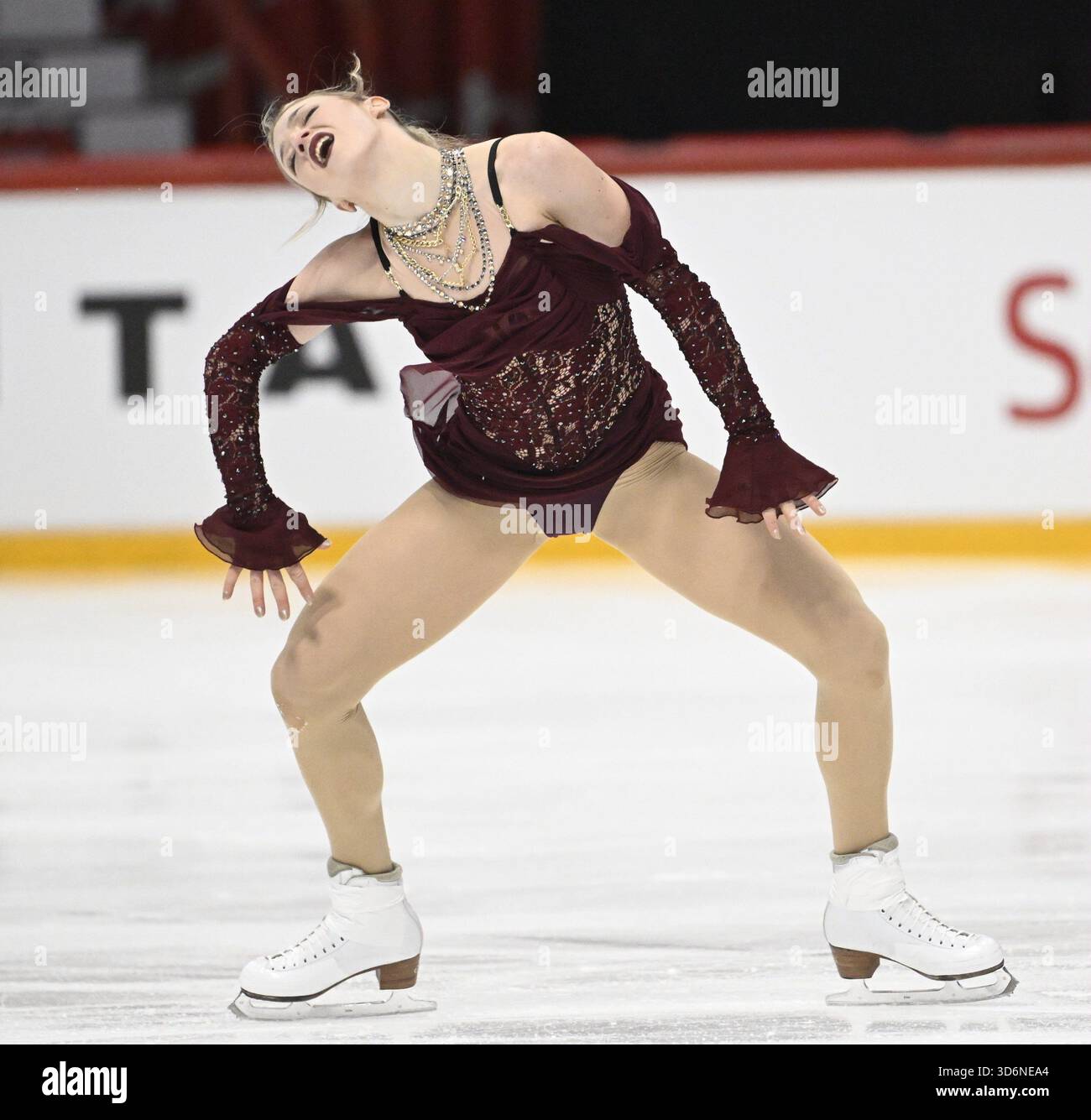 Amber Glenn of USA performs in the Women's Short Program during figure ...