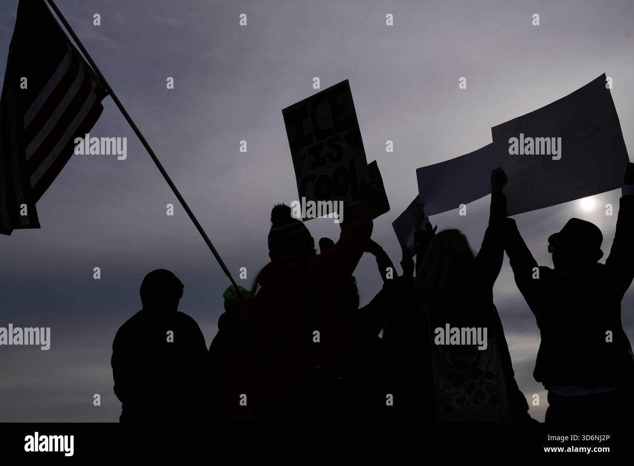 Protesters gather outside an ICE processing facility in the Chicago ...