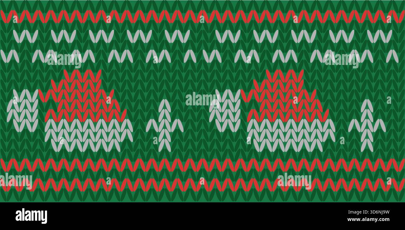Knitted New Year Pattern Vector Stock Vector
