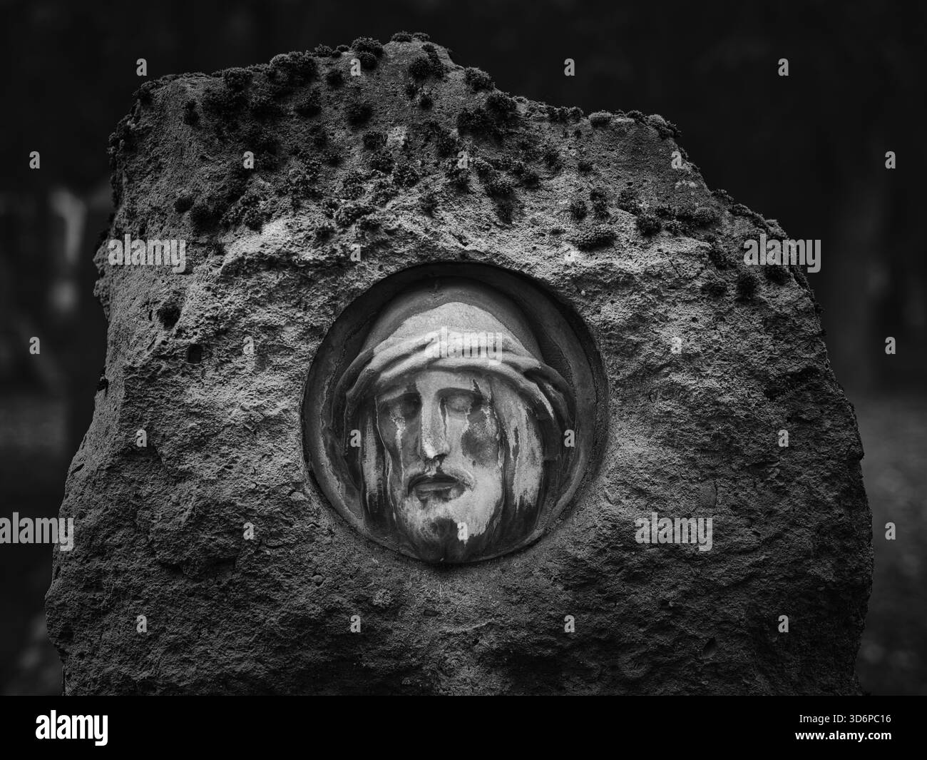Jesus embedded in rock Black and White Stock Photos & Images - Alamy